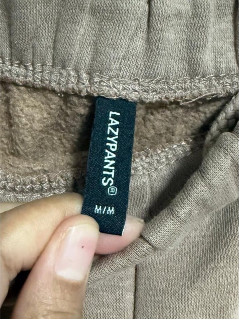 LazyPants Fleece Jogger Sweatpants | Taupe | Medium - Picture 5 of 7